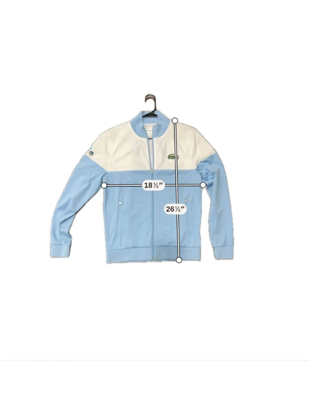 Lacoste Sport Medium Mens Blue White Miami Open Full Zip Track Jacket Retro